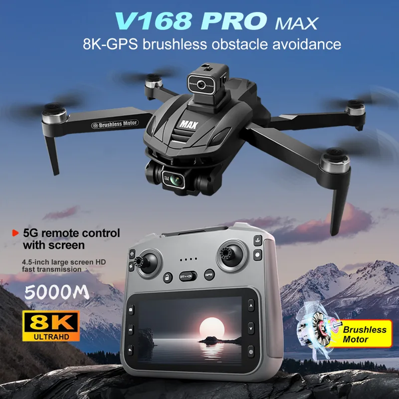 Drone Camera Hd - V168 PRO Max GPS Drone 8K