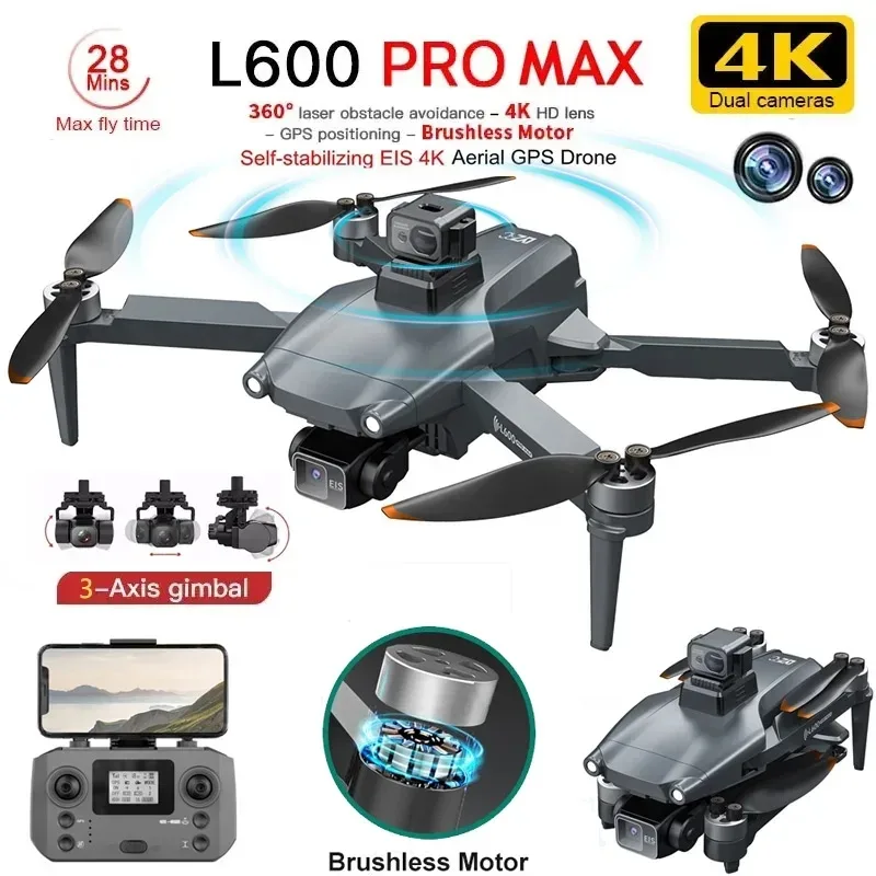 Drone Camera With Gimbal - L600 pro max gps drone profissional