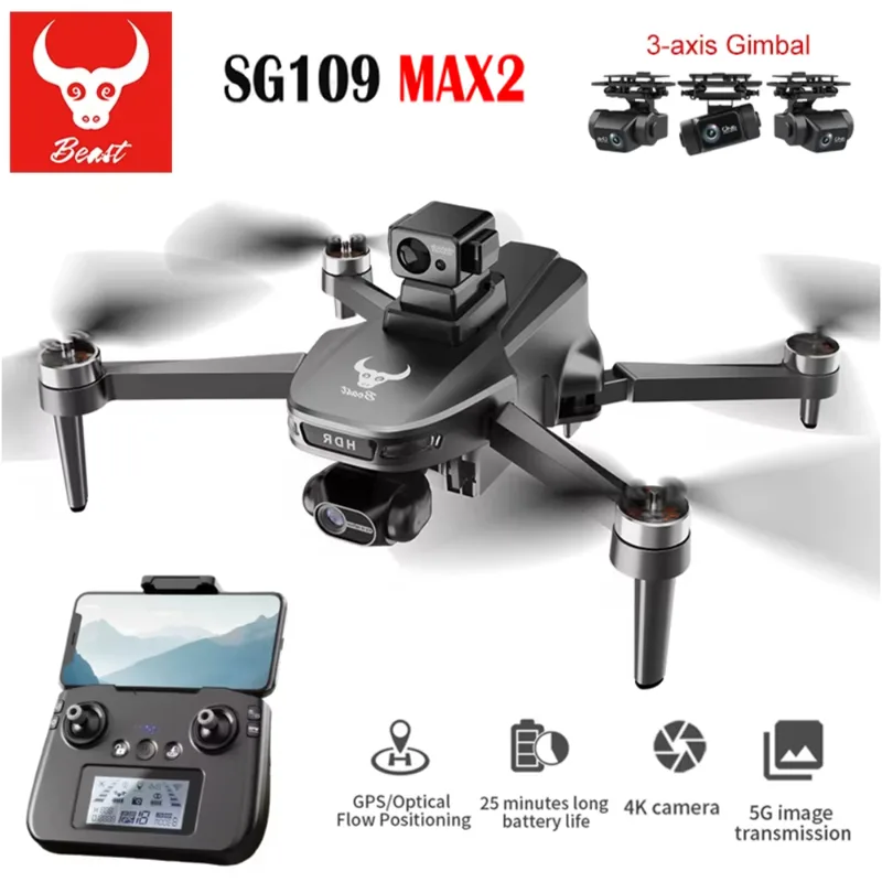 Drone Camera With Gimbal - Sg109 max2 profissional fpv 8k câmera