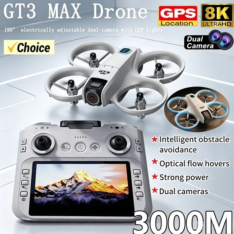 Drone RC 2026 GT3Max HD 8K com - Drone Camera Wide Angle avaliação e preço