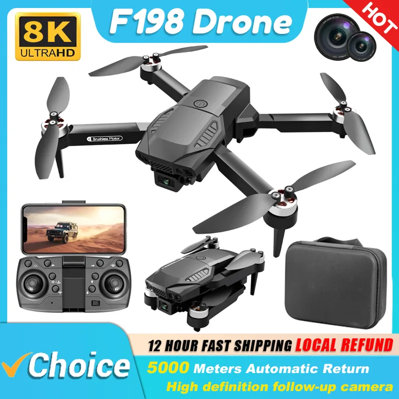 Novo f198 drone profissional c - Drone Camera Wide Angle avaliação e preço