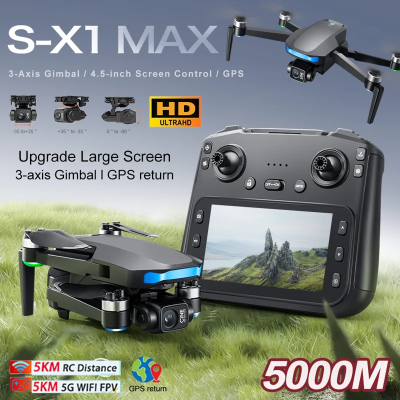 Novo Drone S-X1 MAX GPS 8K Pro - Drone Camera With Gimbal avaliação e preço